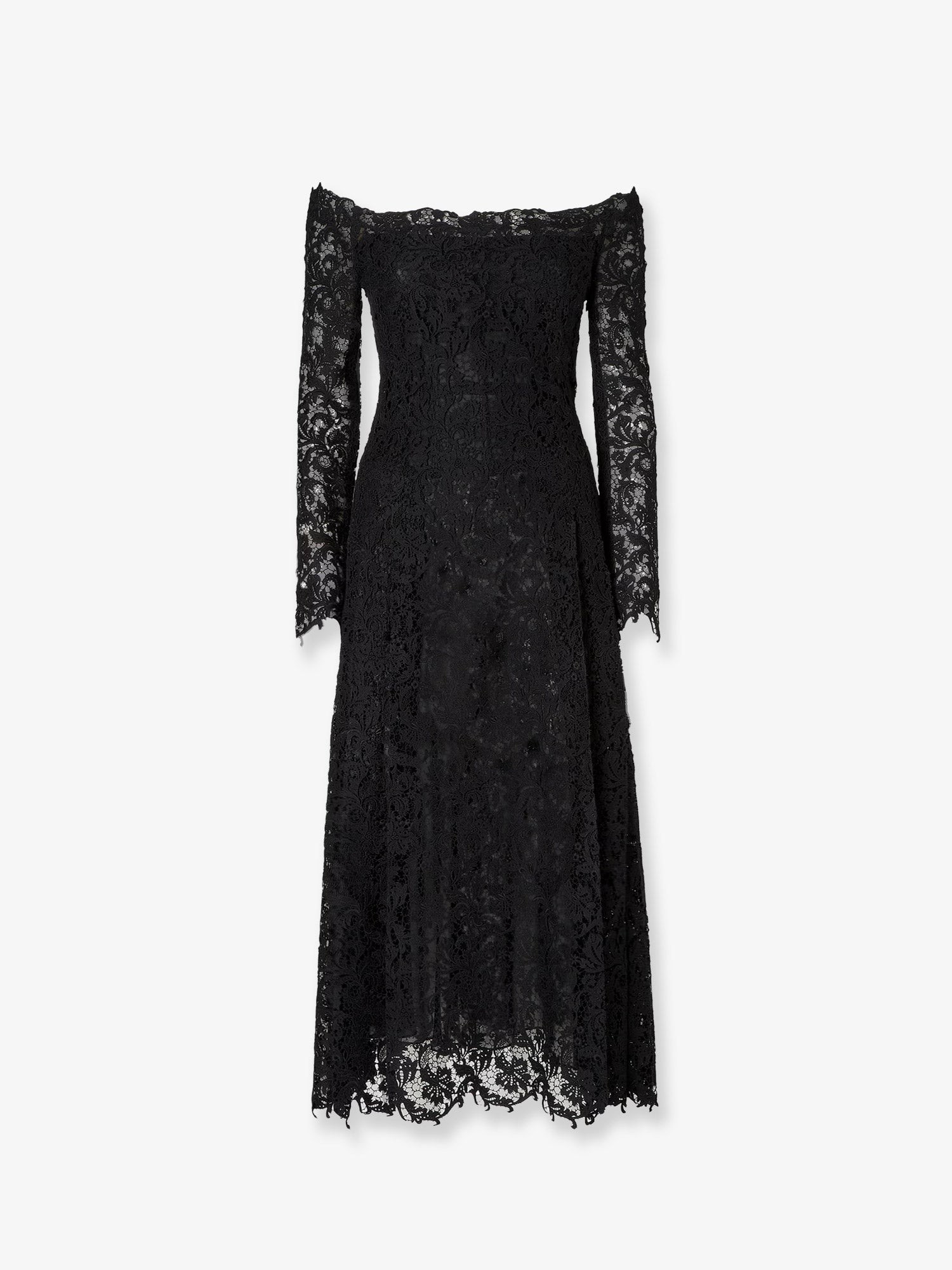 Fendi Black Macramé Lace Dress