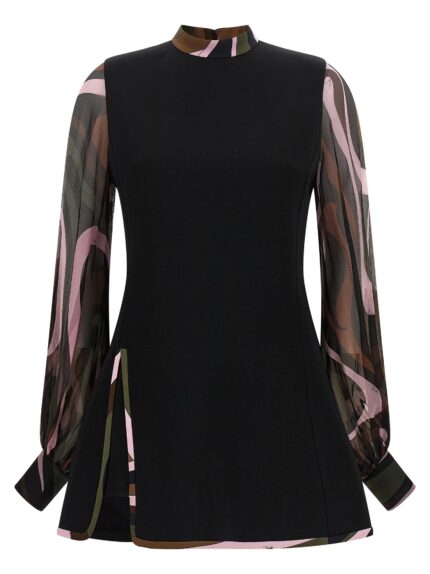 EMILIO PUCCI Black 'Marmo' Cady Dress