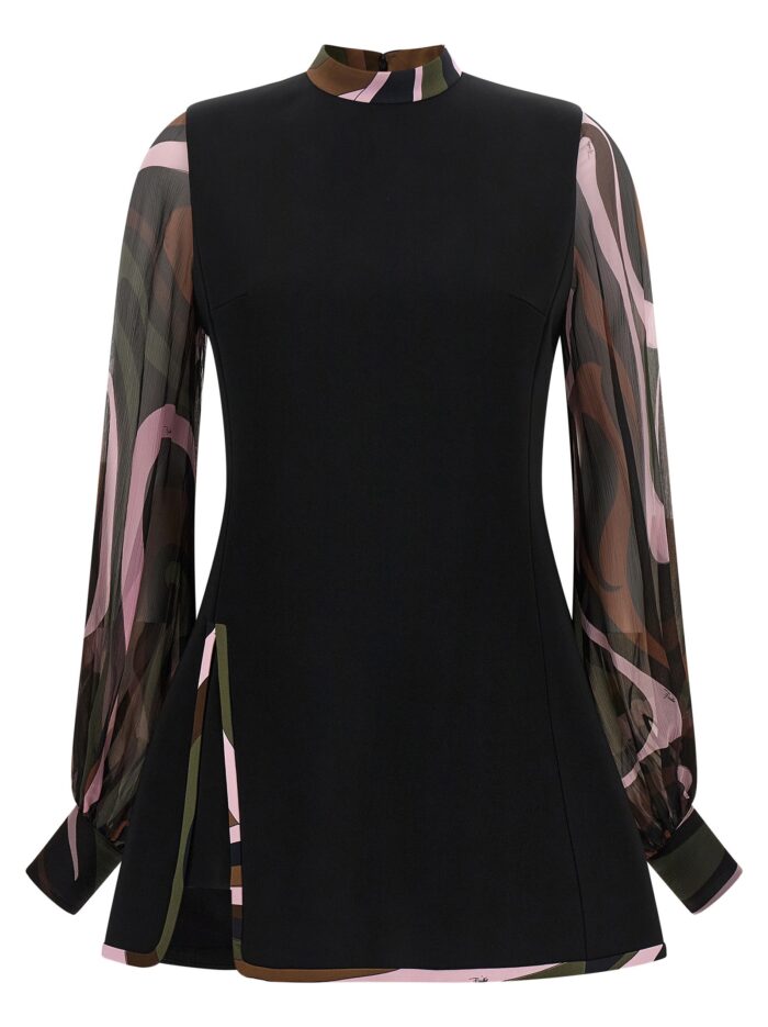 emilio pucci black 'marmo' cady dress EMILIO PUCCI Black 'Marmo' Cady Dress