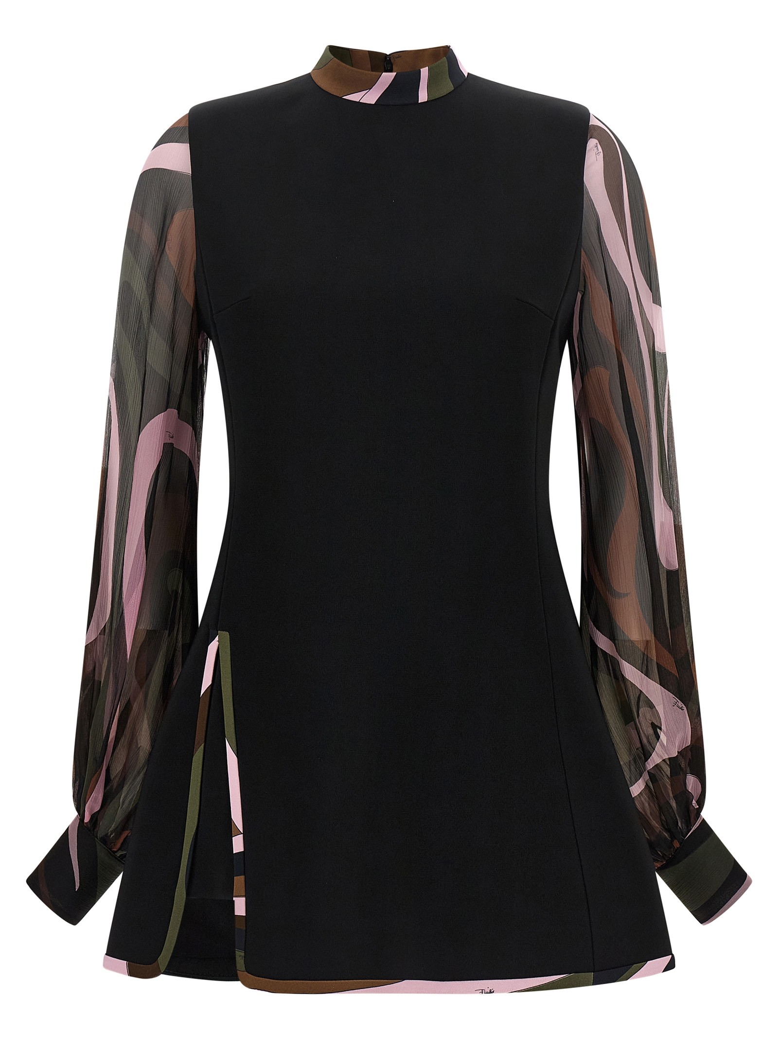 EMILIO PUCCI Black 'Marmo' Cady Dress