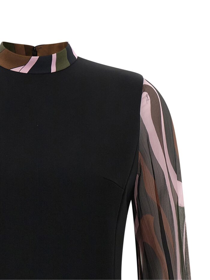 EMILIO PUCCI Black 'Marmo' Cady Dress