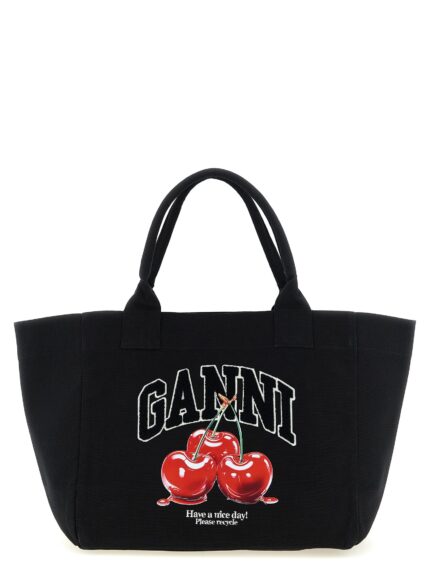 GANNI 'Black Medium Cherry Tote' Shopping Bag