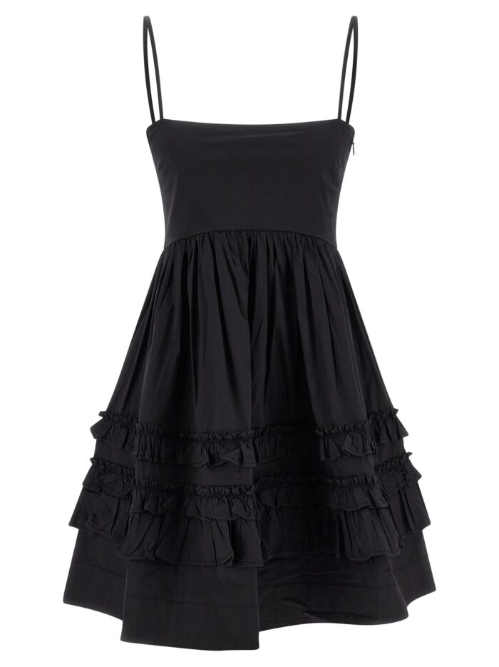 ganni 'black mini frill' dress GANNI 'Black Mini Frill' Dress