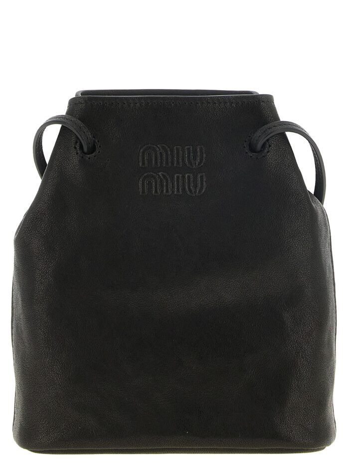 Miu Miu Black Mini Nappa Leather Crossbody Bag