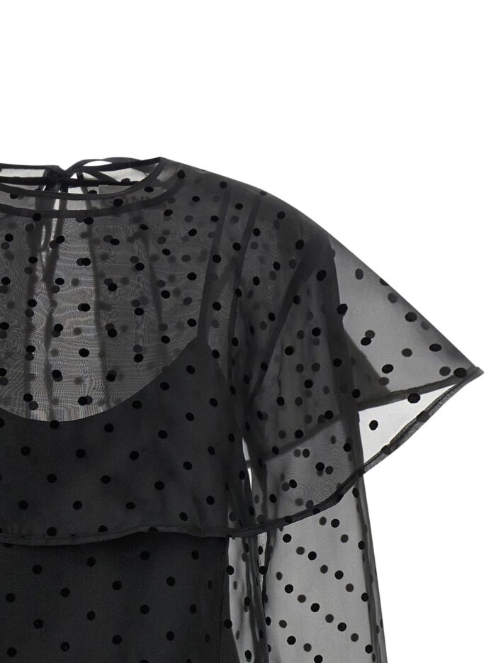 GANNI 'Black Organza Circle Collar' Dress