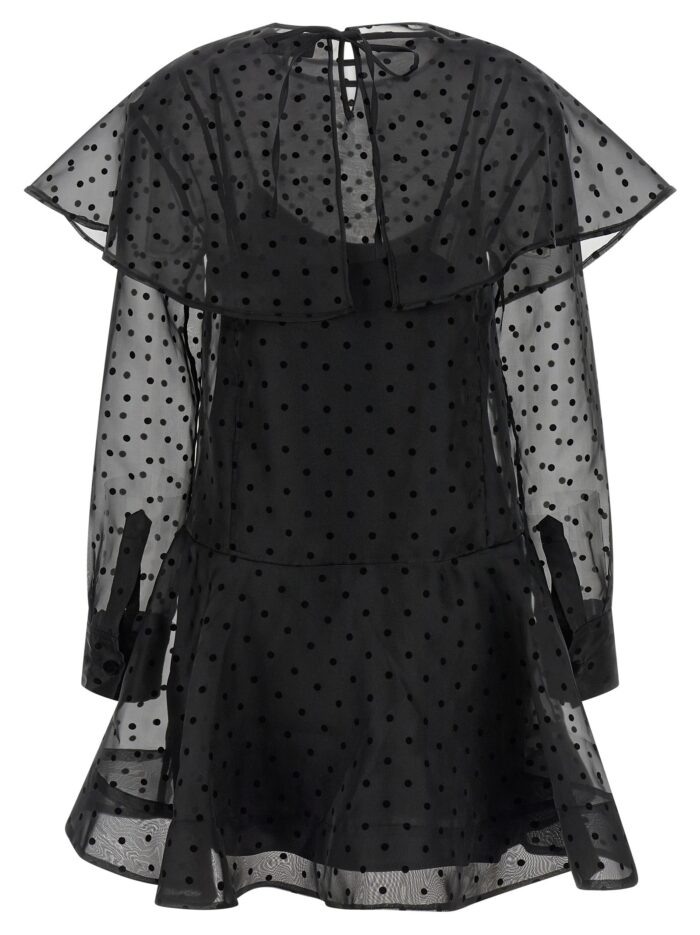 GANNI 'Black Organza Circle Collar' Dress