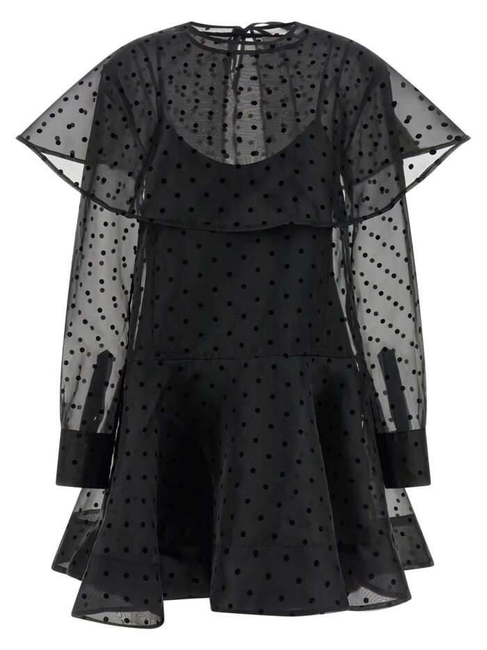 ganni 'black organza circle collar' dress GANNI 'Black Organza Circle Collar' Dress