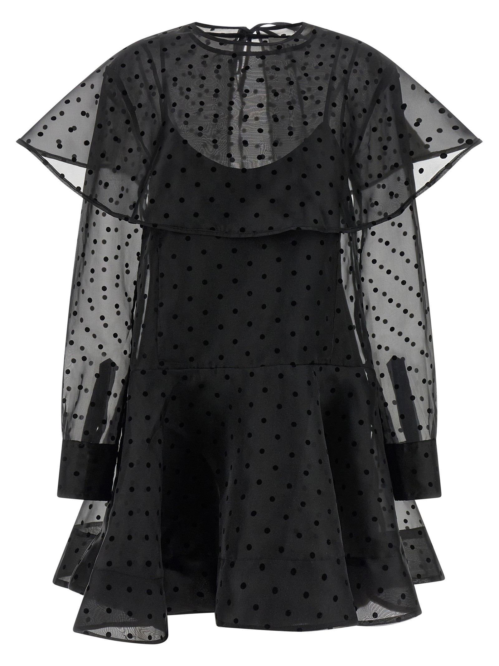 GANNI 'Black Organza Circle Collar' Dress