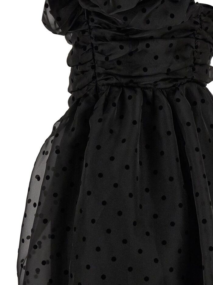 GANNI 'Black Organza Ruched' Dress
