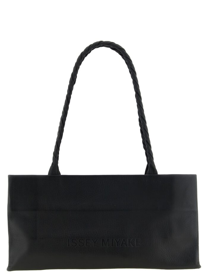 issey miyake black 'paper bag' shoulder bag ISSEY MIYAKE Black 'Paper Bag' Shoulder Bag