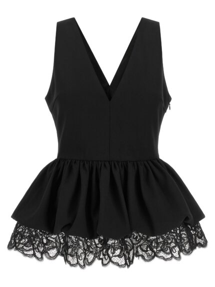 ROTATE BIRGER CHRISTENSEN Black Peplum Top