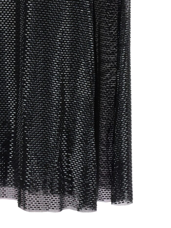 SELF PORTRAIT 'Black Rhinestone Draped Maxi' Dress