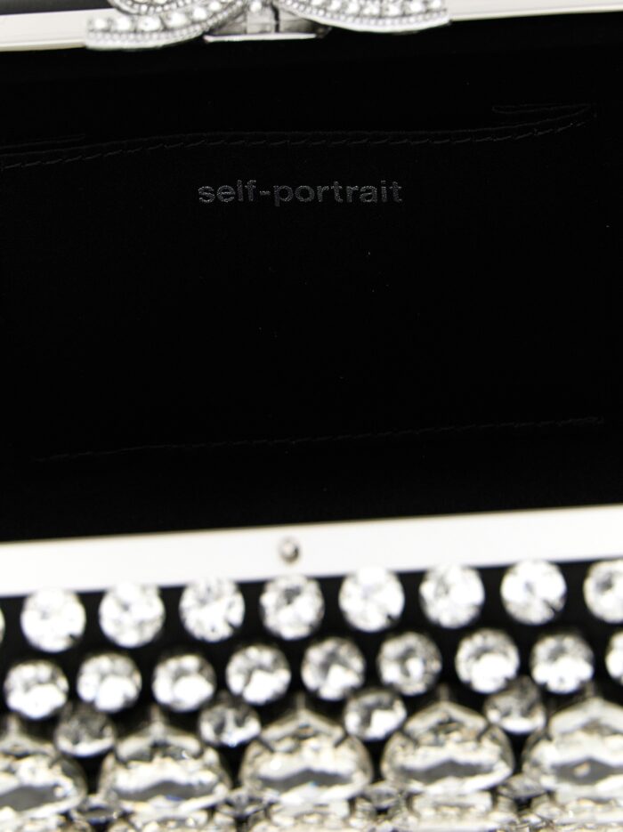 SELF PORTRAIT 'Black Satin Crystal' Clutch