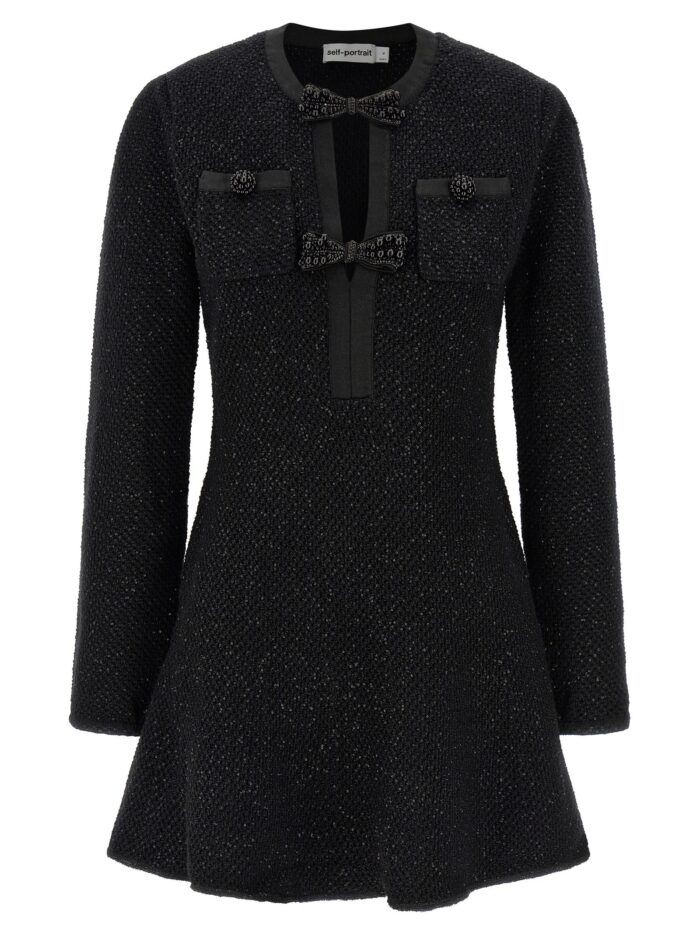 self portrait 'black sequin knit mini' dress SELF PORTRAIT 'Black Sequin Knit Mini' Dress