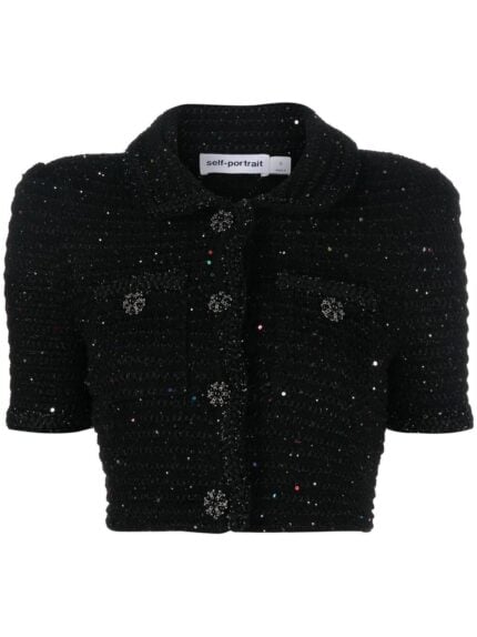 Black Sequin Knit Top