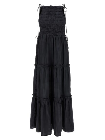 GANNI 'Black Smock Tie' Dress