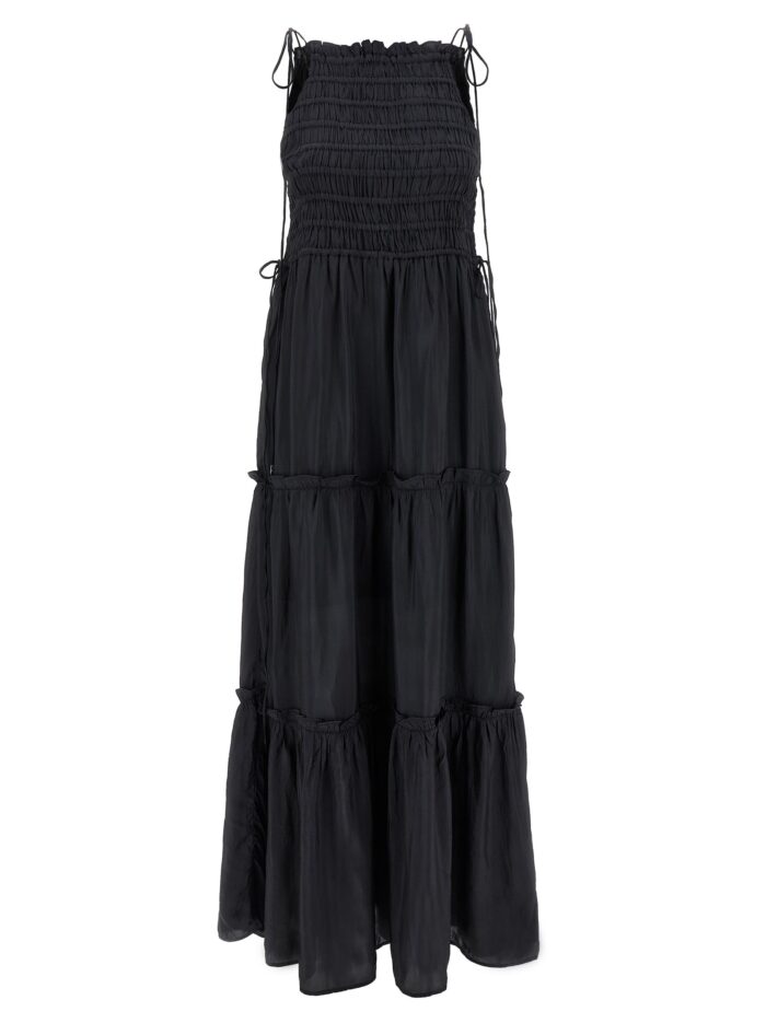 ganni 'black smock tie' dress GANNI 'Black Smock Tie' Dress