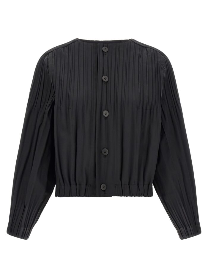PLEATS PLEASE ISSEY MIYAKE Black 'Smooth Coat' Coat