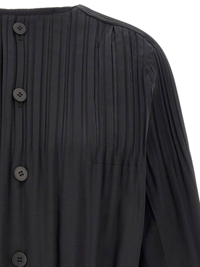 PLEATS PLEASE ISSEY MIYAKE Black 'Smooth Coat' Coat