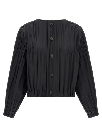 PLEATS PLEASE ISSEY MIYAKE Black 'Smooth Coat' Coat