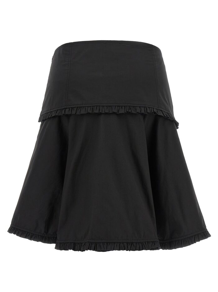 GANNI Black Stretch Cotton Skirt