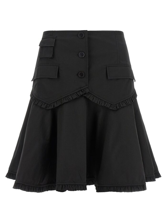 ganni black stretch cotton skirt GANNI Black Stretch Cotton Skirt