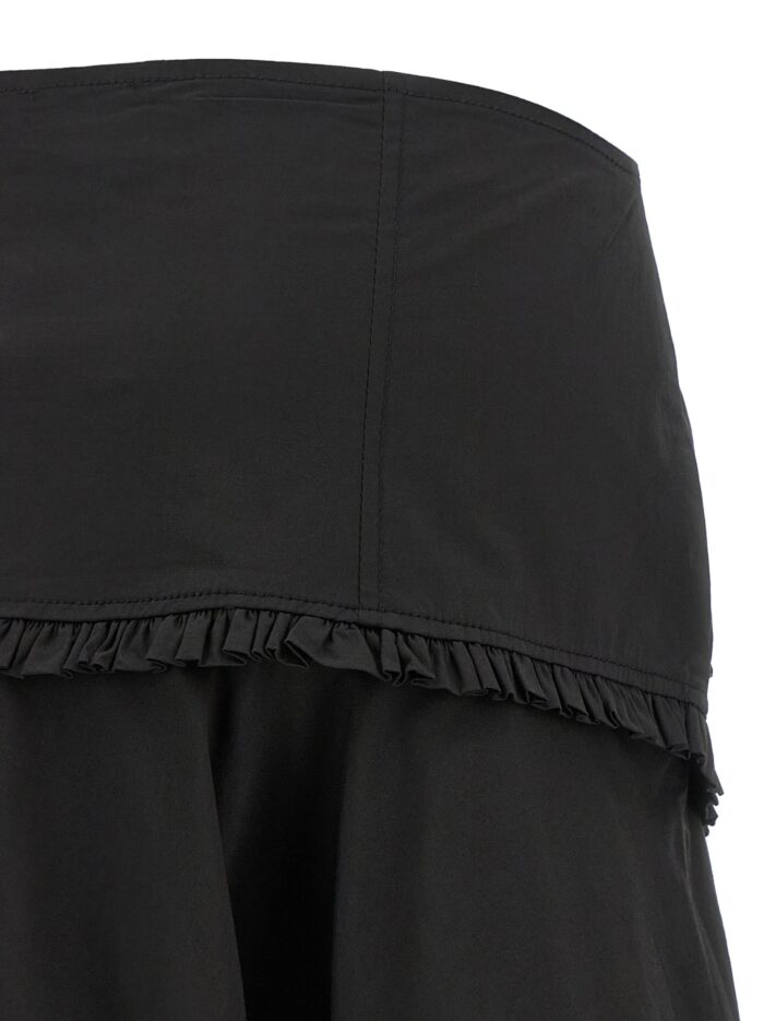 GANNI Black Stretch Cotton Skirt