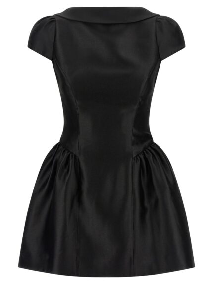 SELF PORTRAIT 'Black Taffetà Collared Mini' Dress