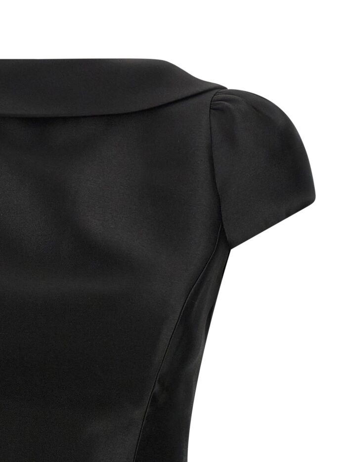 SELF PORTRAIT 'Black Taffetà Collared Mini' Dress