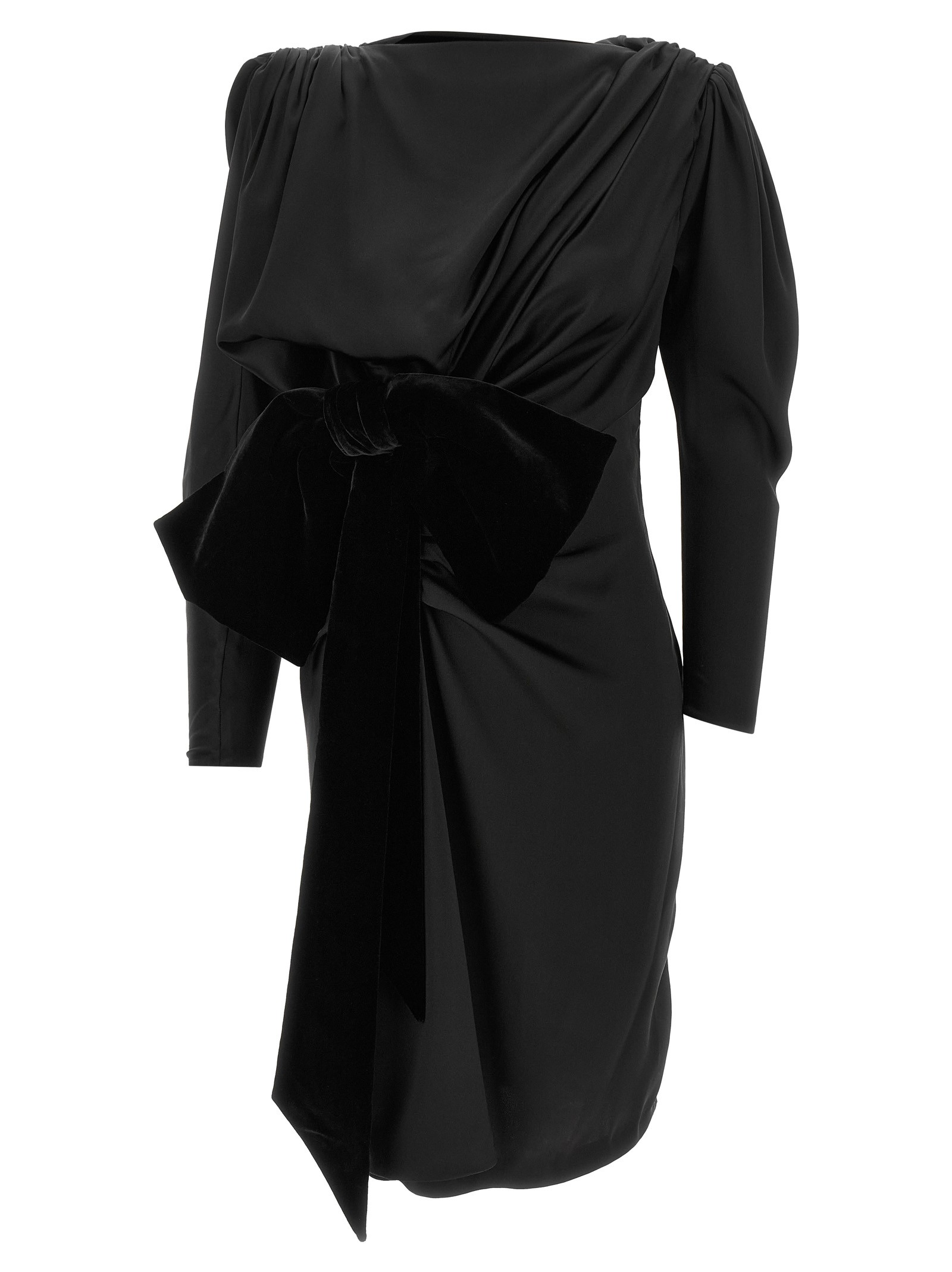 Balmain Black Velvet Bow Dress