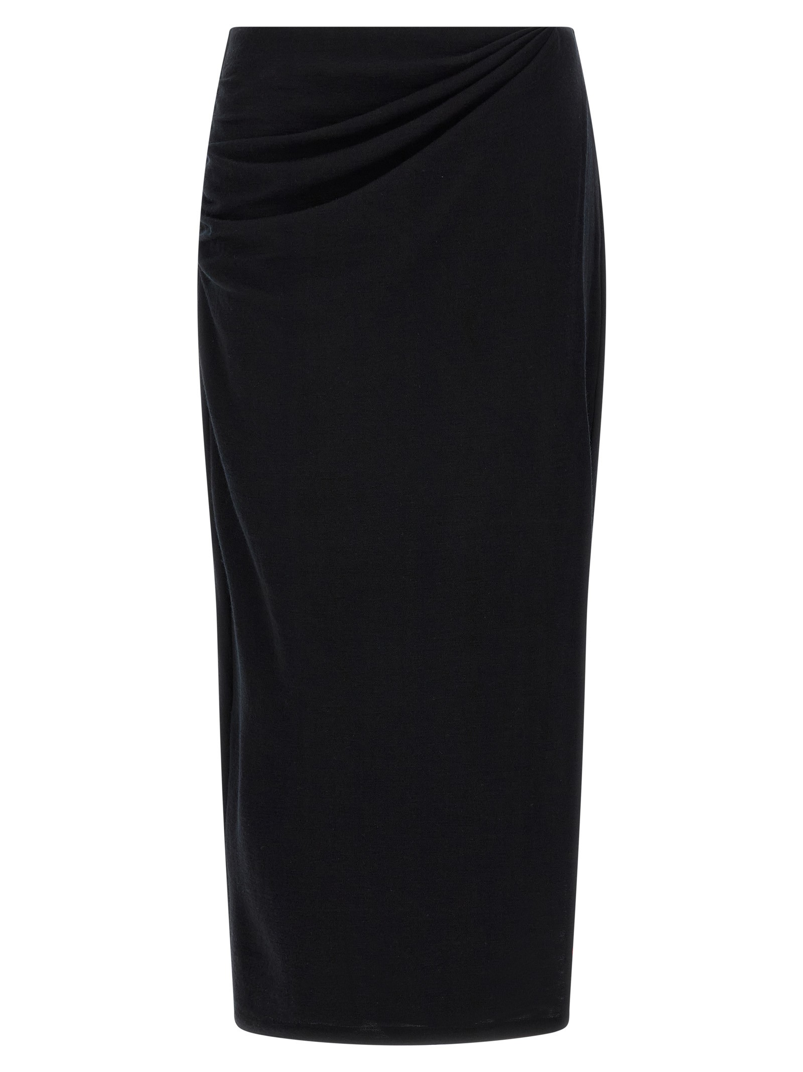 VINCE Black Waist Draped Skirt