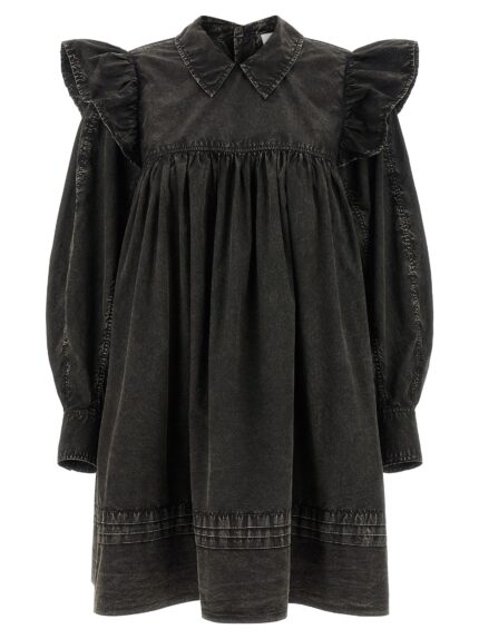 GANNI 'Black Washed Mini Shirt' Dress