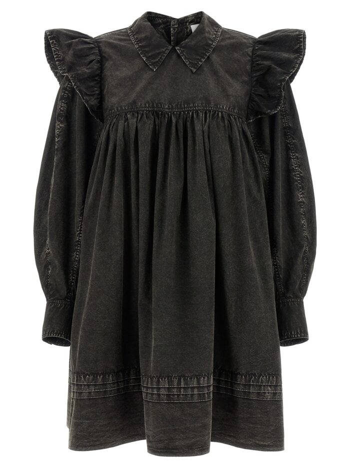 ganni 'black washed mini shirt' dress GANNI 'Black Washed Mini Shirt' Dress