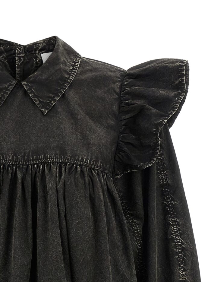 GANNI 'Black Washed Mini Shirt' Dress