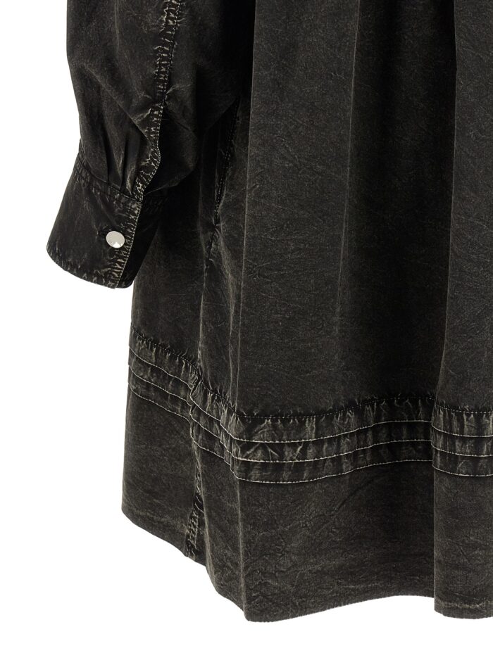 GANNI 'Black Washed Mini Shirt' Dress