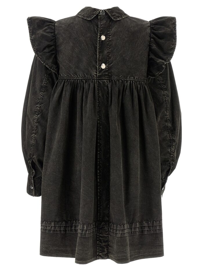 GANNI 'Black Washed Mini Shirt' Dress