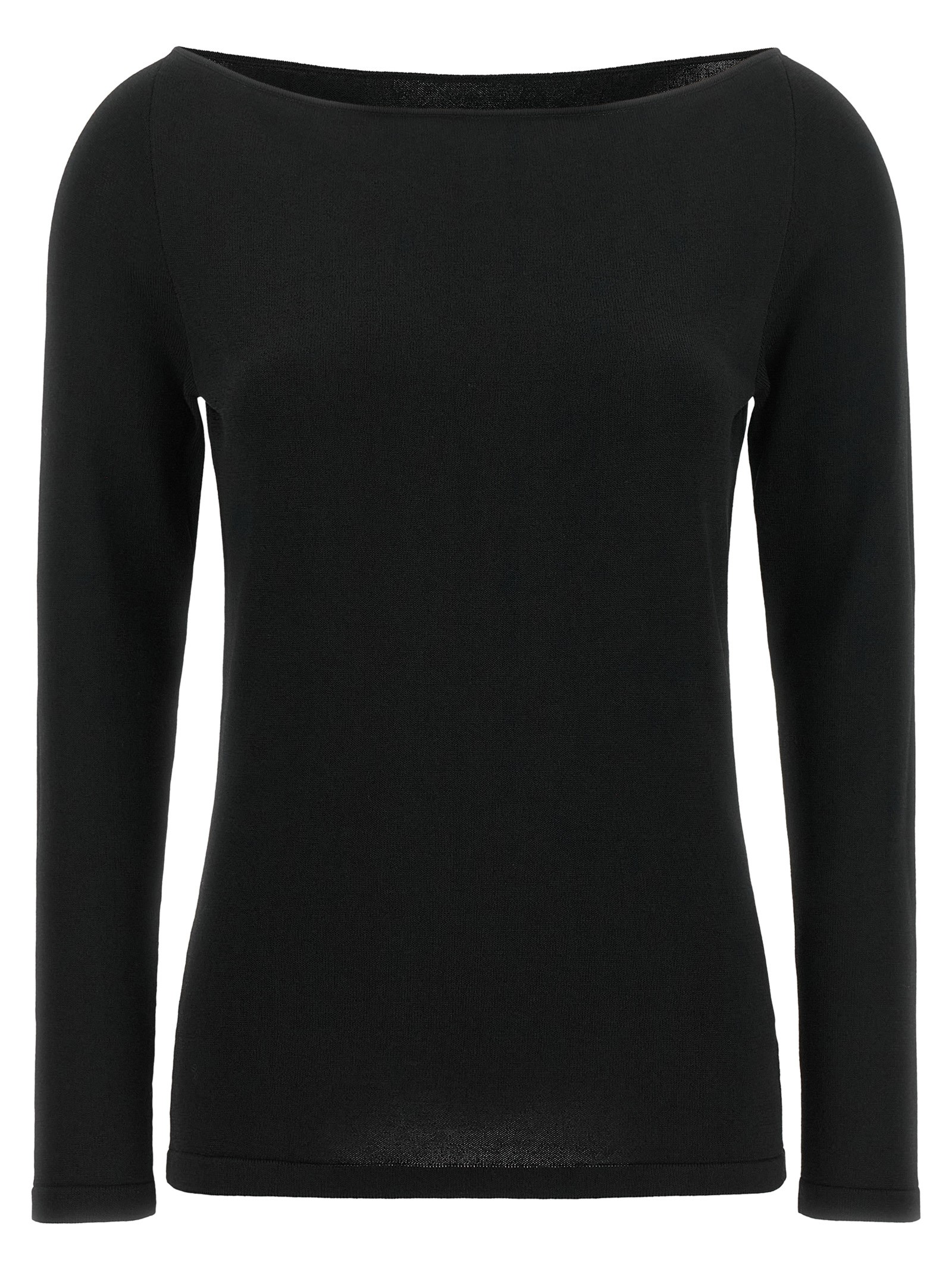 ELIE SAAB Black Wool Off-the-shoulder Top