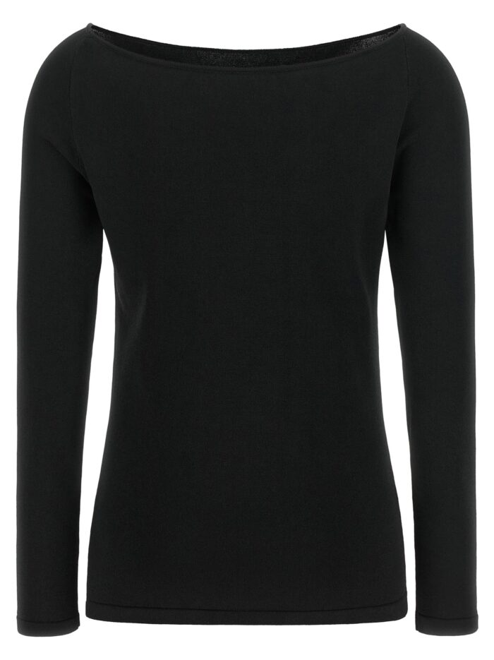 ELIE SAAB Black Wool Off-the-shoulder Top