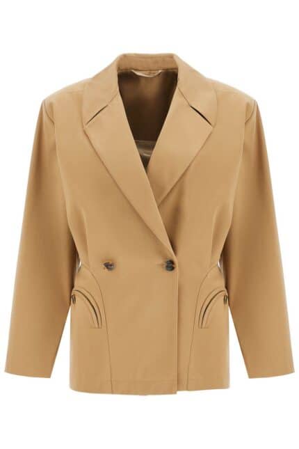 BLAZE MILANO Beige Double-breasted Cotton Blazer