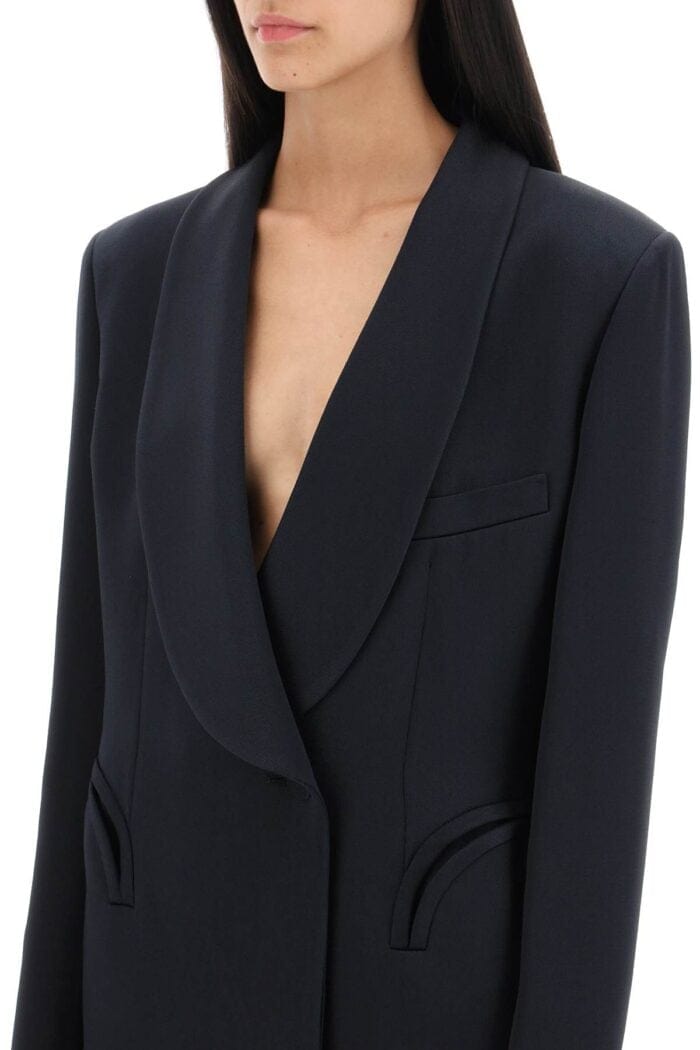 BLAZE MILANO 'heart Smoking Novalis' Double-breasted Blazer In Crepe Satin