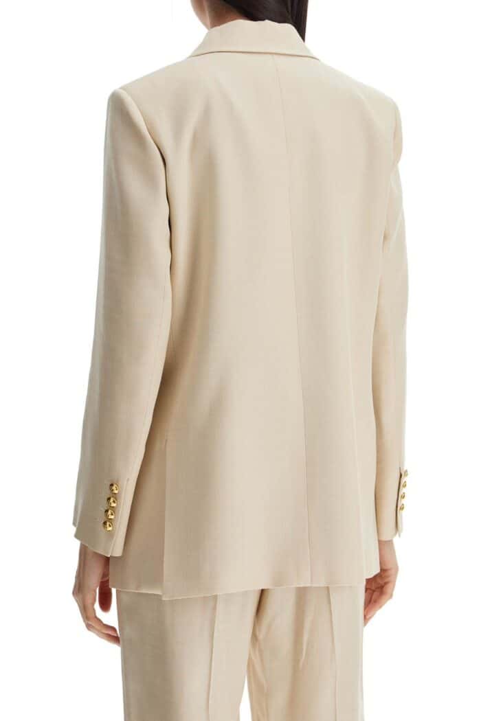 BLAZE MILANO Ivory Double-breasted Viscose Blazer