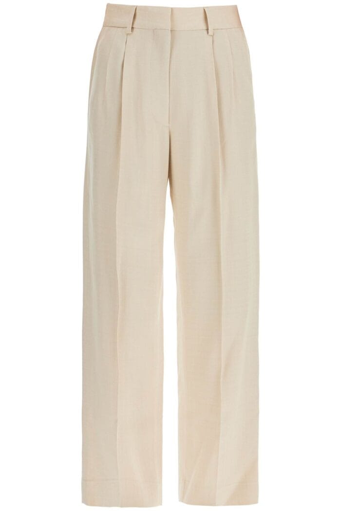 BLAZE MILANO Ivory Viscose Pants With Embroidered Pocket