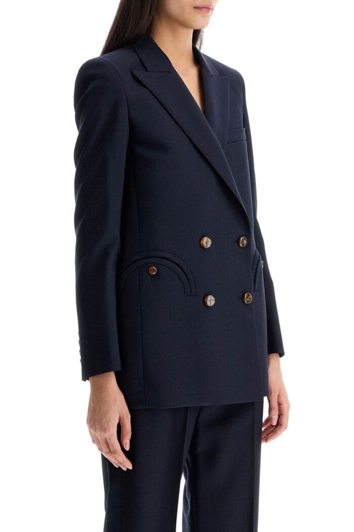 BLAZE MILANO Navy Blue Virgin Wool Single-breasted Blazer