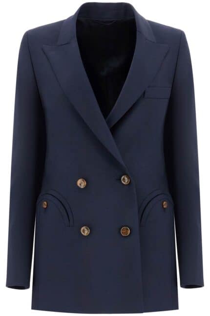 BLAZE MILANO Navy Blue Virgin Wool Single-breasted Blazer