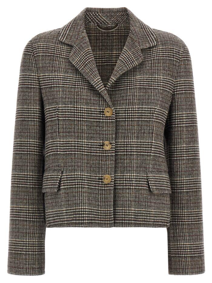 ermanno scervino blazer cropped check ERMANNO SCERVINO Blazer Cropped Check