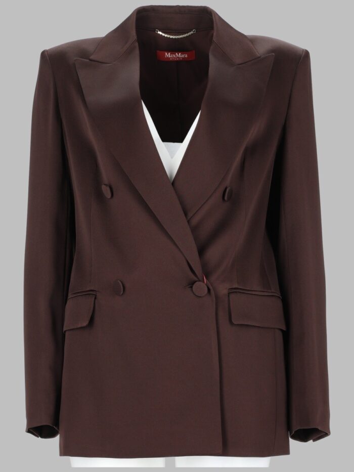 max mara studio blazer doppiopetto in envers satin MAX MARA STUDIO BLAZER DOPPIOPETTO IN ENVERS SATIN