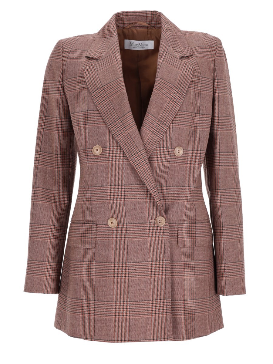 Max Mara Blazer Doppiopetto In Lana Principe Di Galles