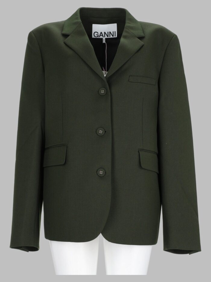 GANNI Blazer In Twill Di Lana