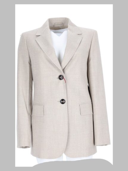 MAX MARA STUDIO Blazer Monopetto In Flanella Di Lana