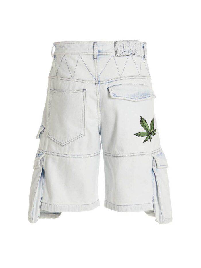 Gcds Bleached Embroidered Ultracargo' Bermuda Shorts